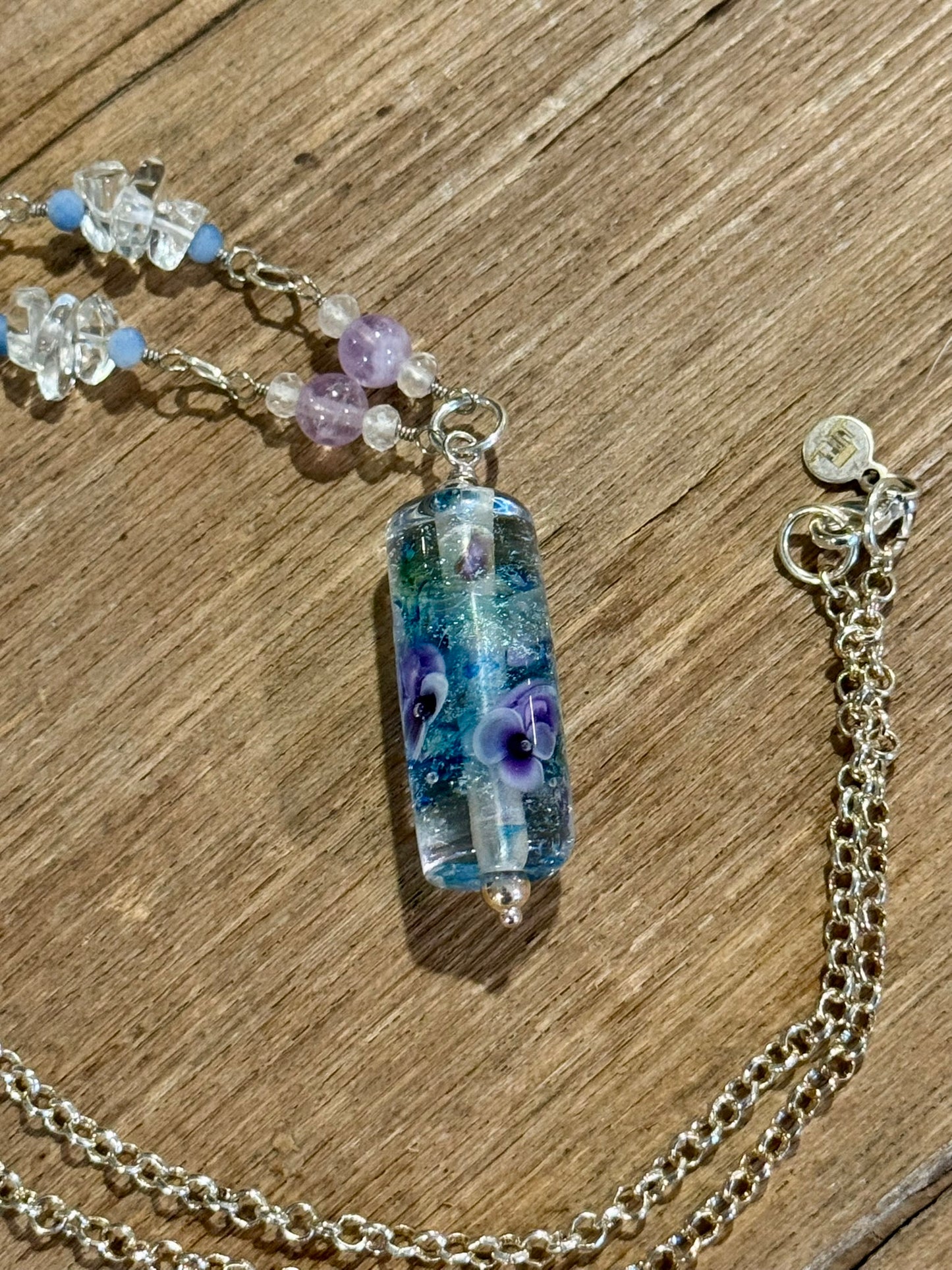 Purple Pansy Necklace