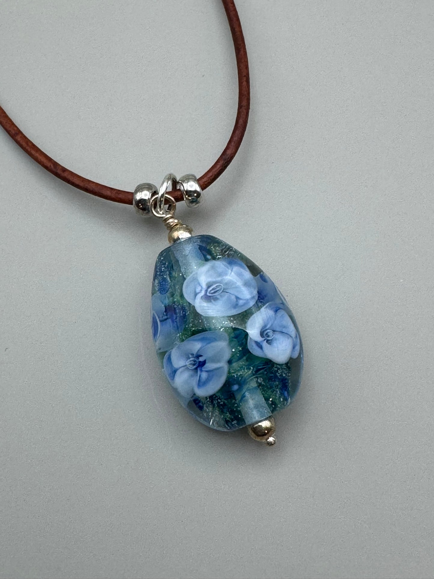 Blue Roses Necklace
