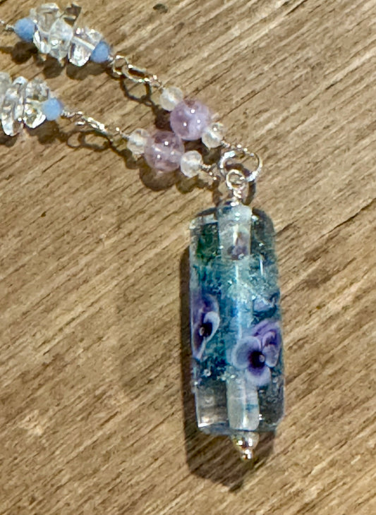 Purple Pansy Necklace